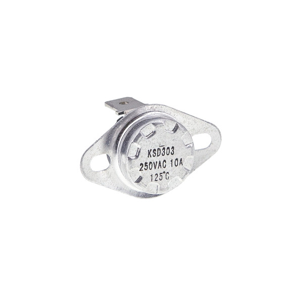 Термореле KSD 301 / KSD 303 (125°C 10A, 250V), з кнопкою, ніжки вниз
