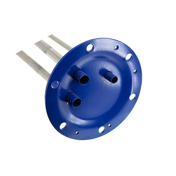 Фланець бойлера Electrolux під сухі ТЕНи (D=165 мм, L=405 / 405 / 395 мм), 6 отворів (11 мм), 4 отвори (5 мм різьба), три трубки