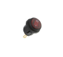 Кнопка KCD1-2 (250V, 6A) 3 контакта, с защитой, красная