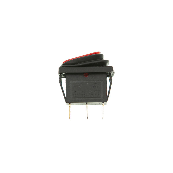 Кнопка KCD3 (250V, 15A) 3 контакта, с защитой, красная
