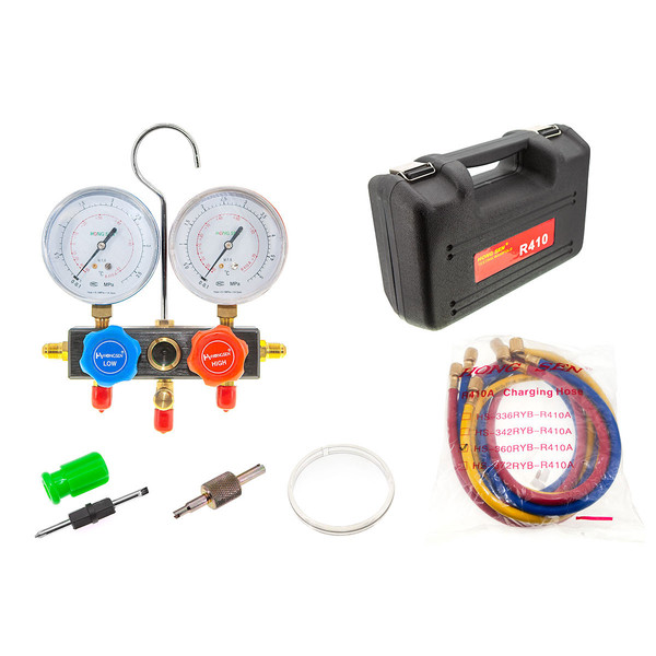 Колектор HongSen HS-410A (0-35 бар + 0-50 бар) (1/4" SAE) під фреон R-410a