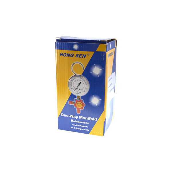 Манометр низького тиску HongSen 468A-R410A(L) (1/4" SAE), з краном