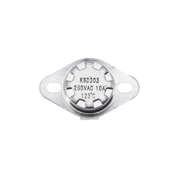 Термореле KSD 301 / KSD 303 (125°C 10A, 250V), з кнопкою, ніжки вниз