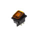 Кнопка KCD4 (250V, 16A) на 4 контакти, із захистом, помаранчева