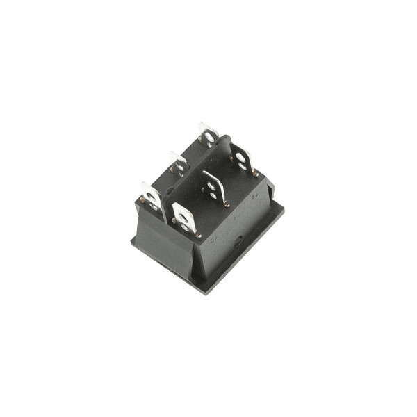 Кнопка KCD4 (250V, 15A) широкая черная, 3 позиции, 6 контактов