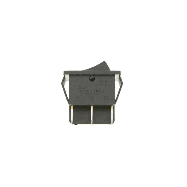Кнопка KCD4 (250V, 15A) широкая черная, 3 позиции, 6 контактов