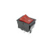 Кнопка KCD4 (250V, 15A), широкая красная, 2 позиции, 4 контакта