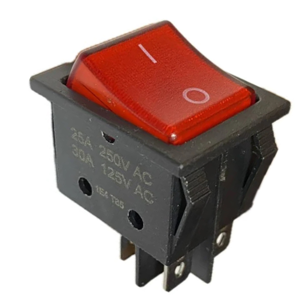 Кнопка Jinghan KCD4 широкая (250V, 25A, 4 контактов)
