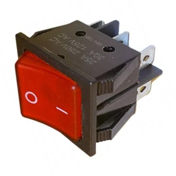 Кнопка Jinghan KCD4 широкая (250V, 25A, 6 контактов)