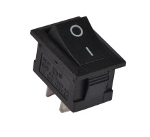 Кнопка KCD1 (250V, 6A) черная, 2 контакта
