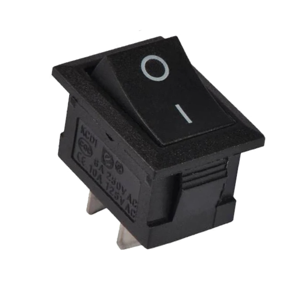 Кнопка KCD1 (250V, 6A) черная, 2 контакта