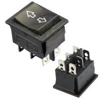 Кнопка KCD4 с автовозвратом (250V, 15A) широкая со стрелками, 6 контактов