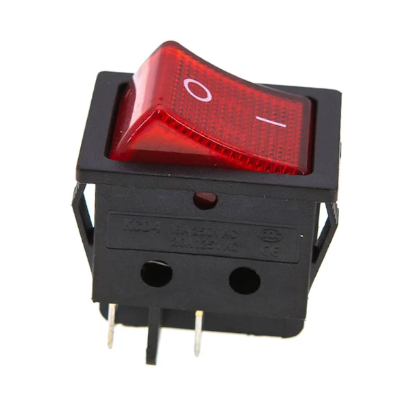 Кнопка KCD4 широкая (250V, 16A, 4 контакта)
