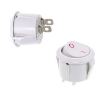 Кнопка круглая (250V 3A) белая, 2 контакта