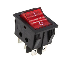 Кнопка QY604-201N (аналог KCD4) широкая (250V, 15A, 6 контактов)