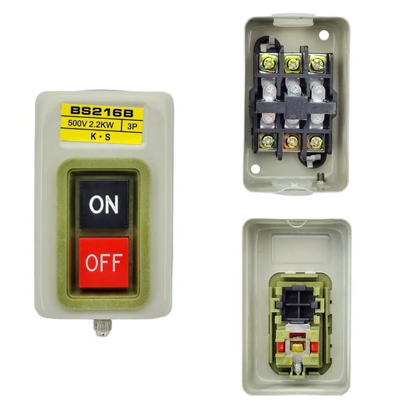 Кнопковий вимикач-роз'єднувач (пост, пускач) BS 216B (2.2kW, до 500V)