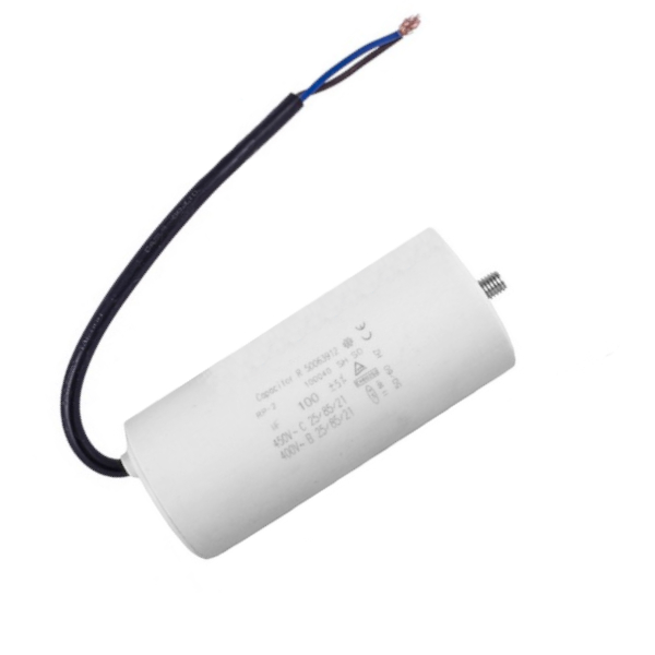 Конденсатор CBB60 100 мкФ 450V (болт+провод)