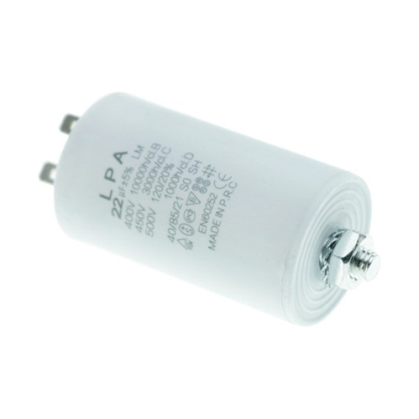 Конденсатор робочий CBB60 22 мкФ 450V, с болтом (клеммы)