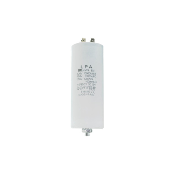 Конденсатор робочий CBB60 80 мкФ 450V, с болтом (клеммы)