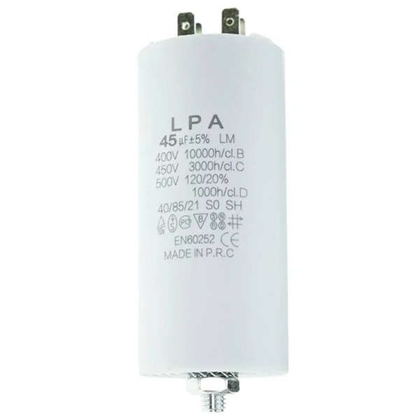 Конденсатор робочий CBB60 45 мкФ 450V, с болтом (клеммы)