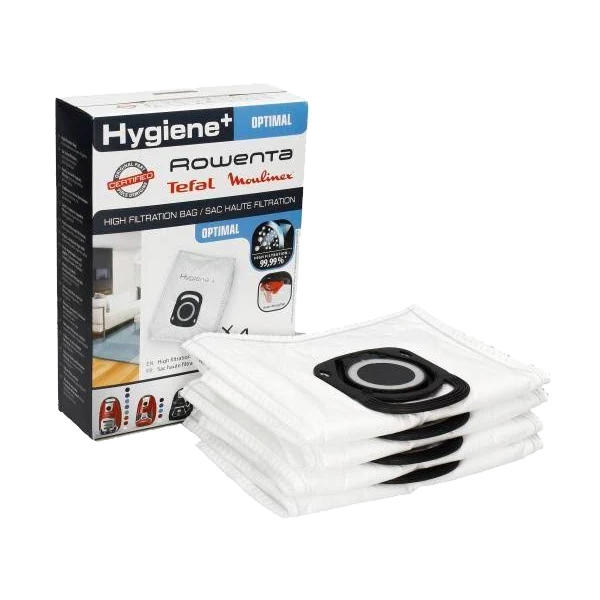 Набор одноразовых мешков Hygiene+ Optimal для пылесосов Rowenta, Tefal, Moulinex, OBH Nordica (4 шт) - ZR200520