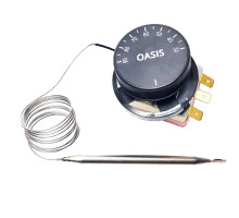 Термостат Oasis для бойлера (400V 10A (250V 16A), 30-90°C, L кап=1 м, колба 72 x 6 мм), с ручкой