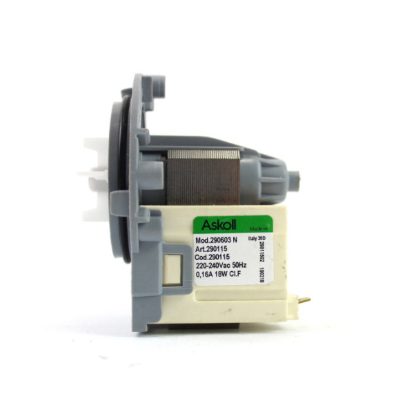 Насос (катушка) для стиральной машины Electrolux (Askoll 290603N / Cod. 290115), 18W, под три самореза, клеммы снизу - 50241445001 / 50253867001 / 163ZN49