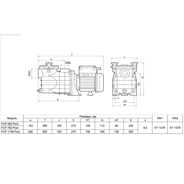 Насосы для бассейнов FCP 550 Pool "NPO"
