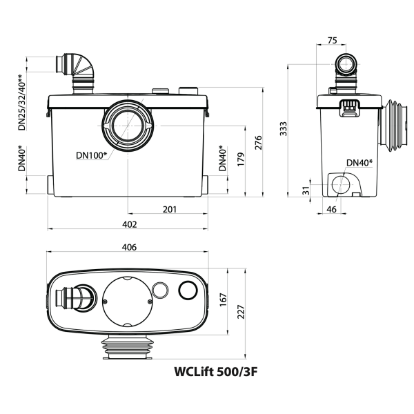 Канализационная установка WCLift500/3F "Rudes"