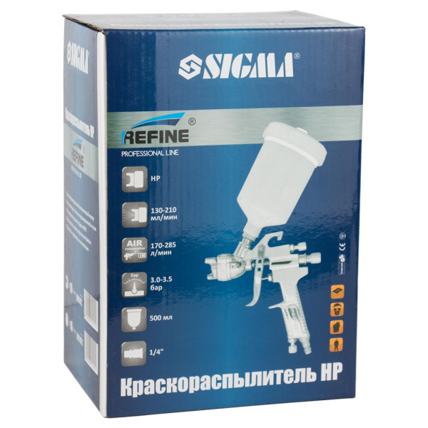 Фарборозпилювач HP Ø1.4мм 170-285л/хв 3-3.5бар в/б 500мл REFINE