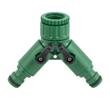 Кран распределительный с адаптерами 1/2" 2-а выхода в/р 1/2"×3/4" GRAD