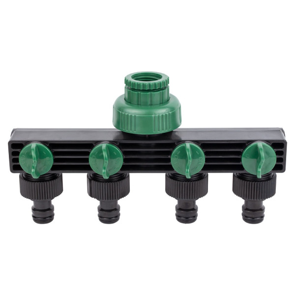 Кран распределительный с адаптерами 1/2" 4-е выхода в/р 1/2"×3/4" GRAD