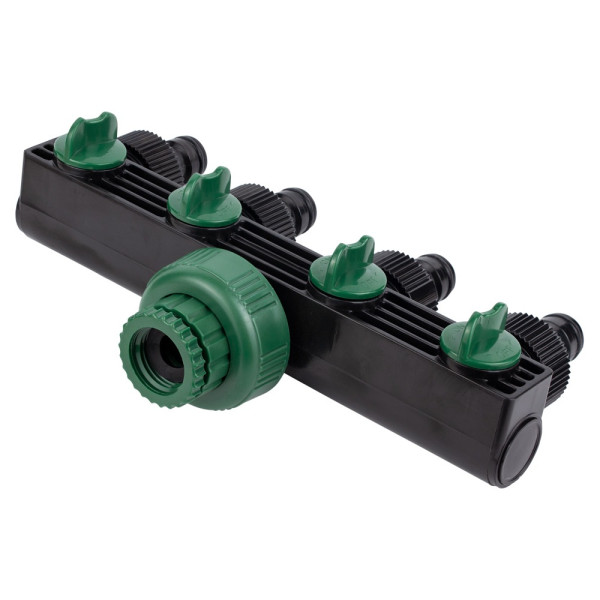 Кран распределительный с адаптерами 1/2" 4-е выхода в/р 1/2"×3/4" GRAD