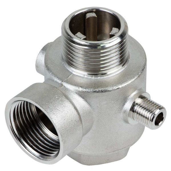 Соединитель пятивыводной + обратный клапан 80мм M1”×F1”×F1”×M1/4”×F1/4”