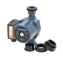 Насос циркуляционный 100Вт Hmax 6м Qmax 75л/мин Ø1 1/2" 180мм + гайки Ø1" WETRON