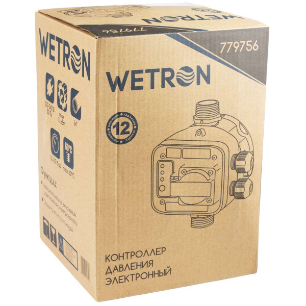 Контроллер давления электронный 1.1кВт Ø1" + розетка WETRON DSK-8.2