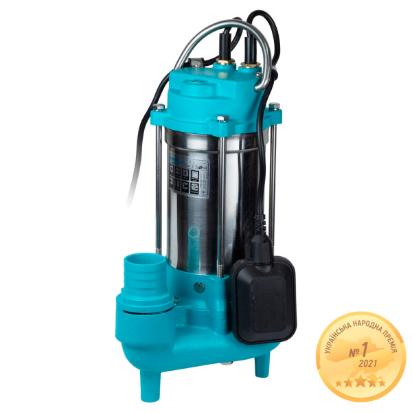 Насос канализационный 0.75кВт Hmax 12м Qmax 225л/мин с ножом AQUATICA