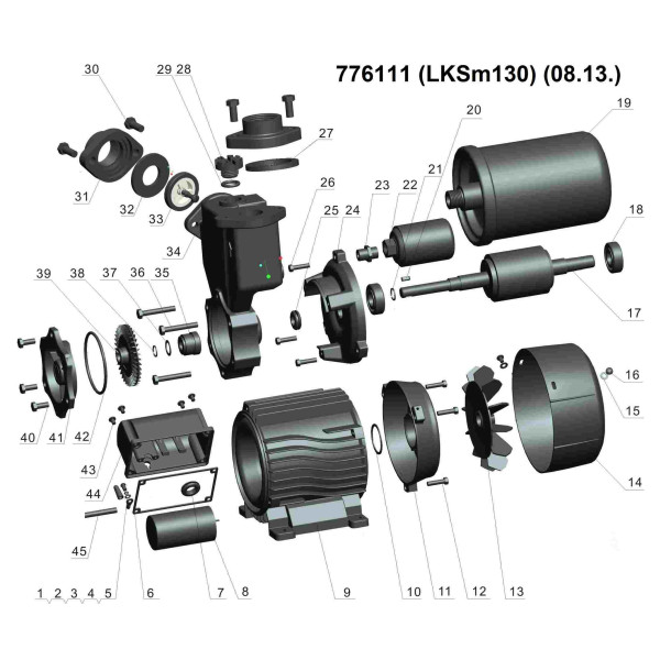 Станция 0.125кВт Hmax 30м Qmax 30л/мин 1л LEO LKSm130