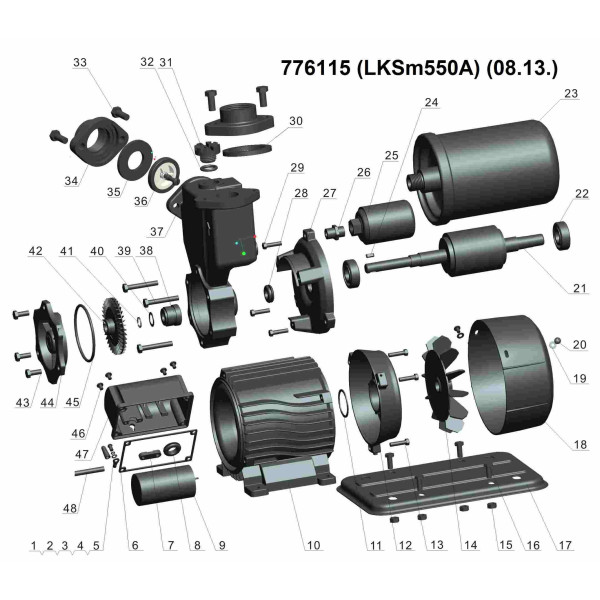Станция 0.55кВт Hmax 45м Qmax 45л/мин 1л LEO LKSm550A