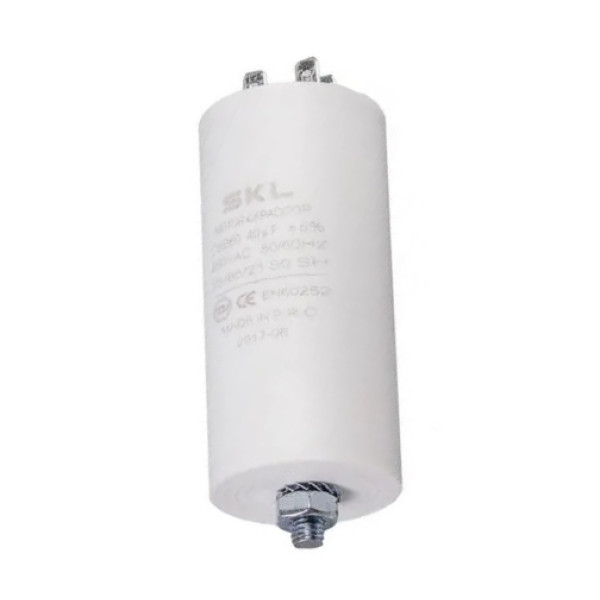 Конденсатор CBB60 40 мкФ 450V, с болтом