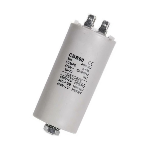 Конденсатор CBB60 50 мкФ 450V, с болтом