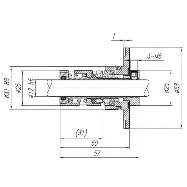 Торцеве ущільнення насоса серія 706L 12, SIC/SIC, EPDM, 304