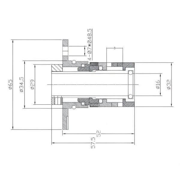 Торцеве ущільнення насоса серія 706L 16, SIC/SIC, EPDM, 304