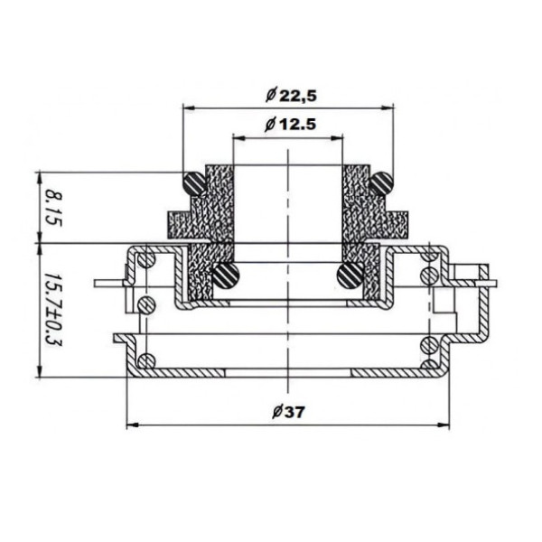 Торцеве ущільнення насоса серія 706D 12, SIC/SIC, VITON, 304