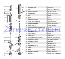 Вал насосной части в сборе 75QJD140 (12 * 1150) (шестигр) (+муфта ф24*43*z14*тип1) (нерж) "Насосы+" (A08)